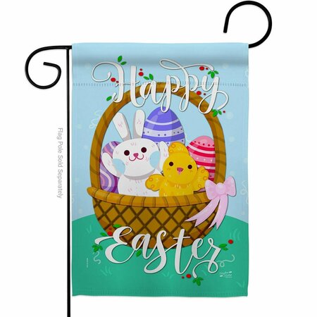 PATIO TRASERO G135155-BO Happy Easter Basket Springtime Double-Sided Decorative Garden Flag, Multi Color PA3914724